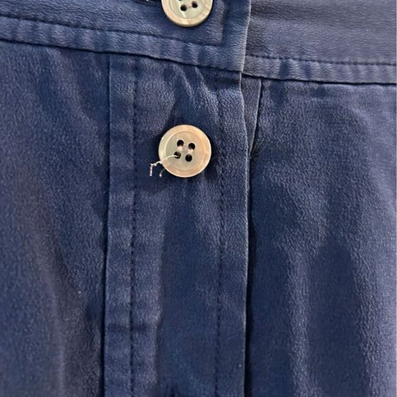 Madewell Navy Blue Button Front Silk Knee length Skirt Size XSY2K Feminine - Picture 5 of 12